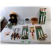 Image 1 : Battery Candle Lamps, Copper Pot, Fondue Forks, Misc. Pickup Preferred