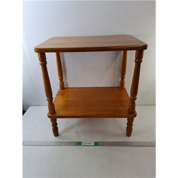 Two Tiered Wooden Side Table 18.5" x 13" x 20", Cannot Ship