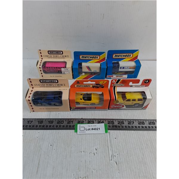 (6) NIB Matchbox Replica Vehicles