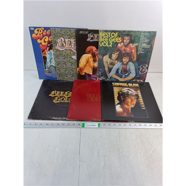 (7) Records Featuring The Bee-Gees and Soundtrack to "Staying Alive"