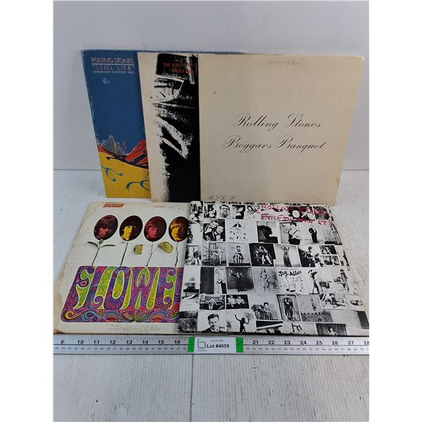 (5) Record Albums Featuring The Rolling Stones