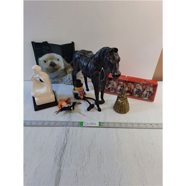 Assorted Decor- Horse, Nut Cracker Ornament, etc