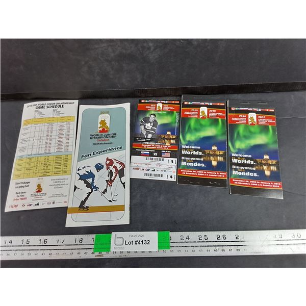 2010 World Junior Championship Canada IIHF Game Ticket, Game Schedules, Brochure