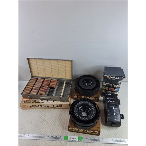 Slide File for 2" x 2" Color Slides, Airequipt Circular Magazine, Polaroid 35mm AutoProcessor
