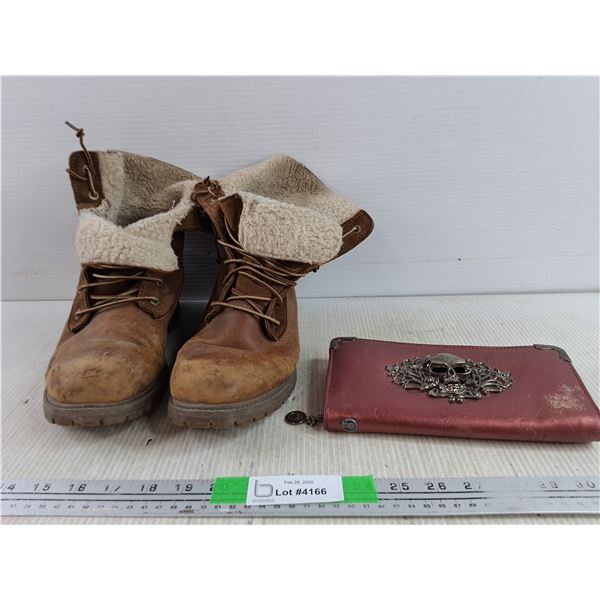 Timberland Winter Boots - Size 8.5, Faux Leather Wallet
