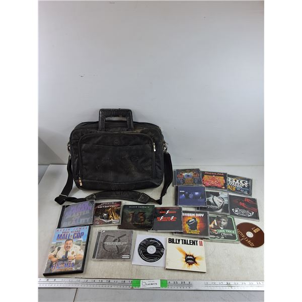 Dell Laptop Bag 16" x 13" x 3", Assorted CDs - Black Sabbath, Billy Talent II, Mastodon, Misc