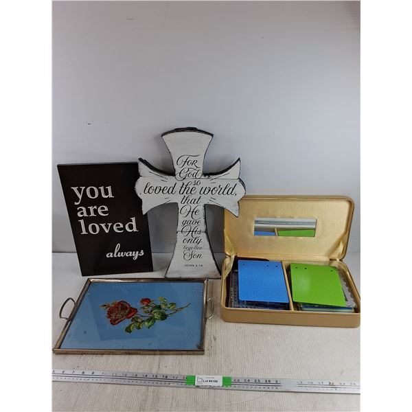 Wall Cross, Serving Tray 16" x 11", Craft Supplies, Wall Plaque 16" x 9"