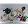 Image 1 : Ceramic Tea Pot, Bake King Pie Dishes, Mugs, Tea Ball, Misc