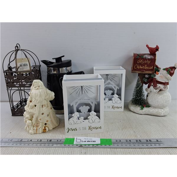 Lantern, Coffee Pot, Nativity Candle Holders, Misc