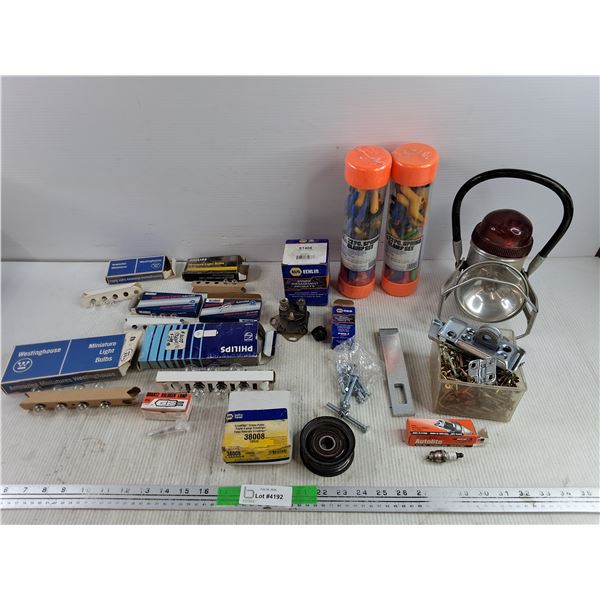 Auto Miniature Bulbs, NAPA ST404 Solenoid, Clamp Set, Groove Pulley 38008, Hardware - As Is