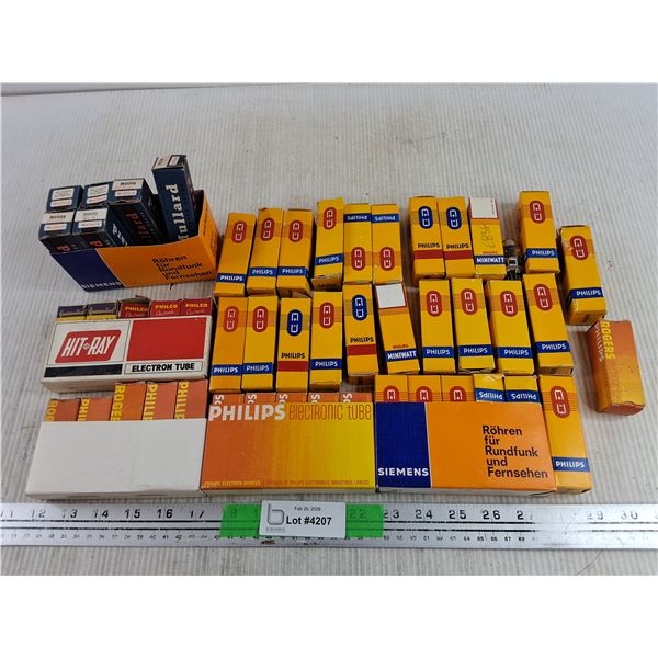 Assorted Vintage Radio Tubes - Philips, Philco, Mullard - As Is