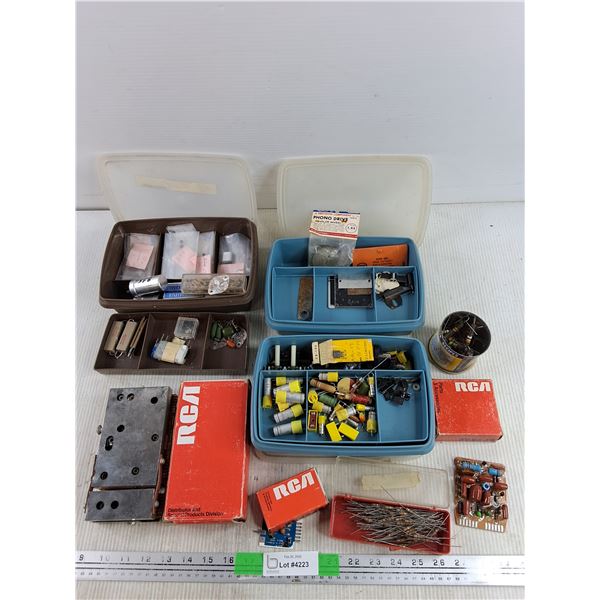 Assorted Electrical Supplies & Tupperware Containers w/Lids 9" x 6" x 2"