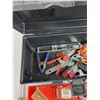 Image 2 : Holt Plastic Tool Box 6" x 15" x 7", Level, Screwdriver, Clamps & Misc