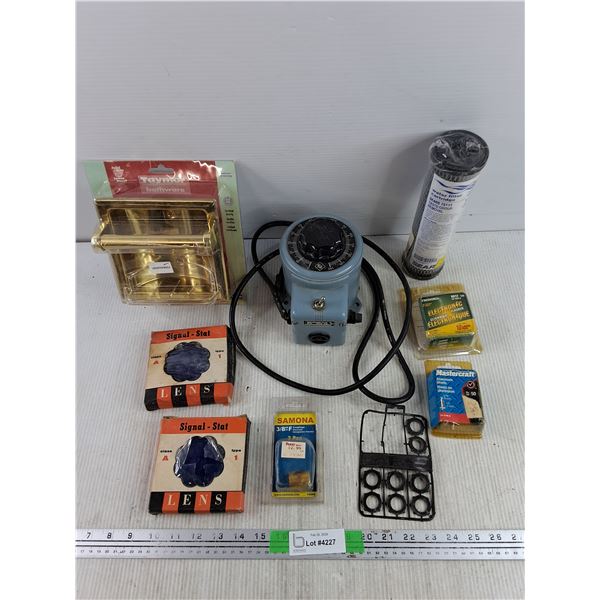 Vintage Powerstat, Taymor Soap Holder & Utility Bar, Signal Stat Lens, Electro Flasher, Misc - As Is
