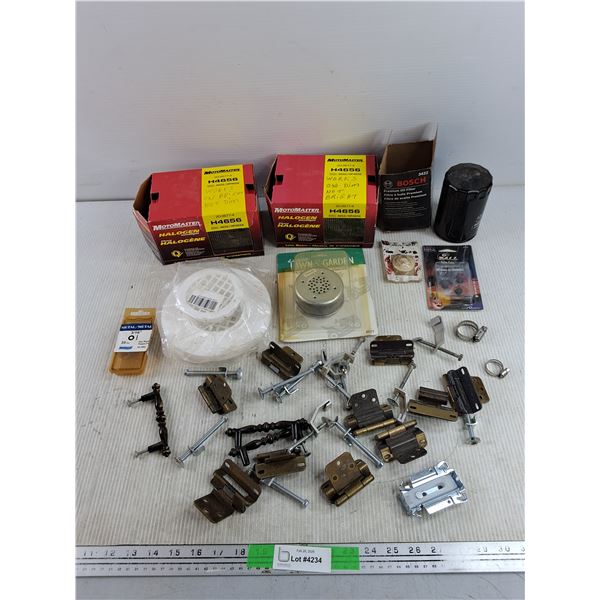 Motomaster Halogen Lights - As Is, Lawn & Garden Muffler, Bosch 3422 Oil Filter, Hinges, Misc