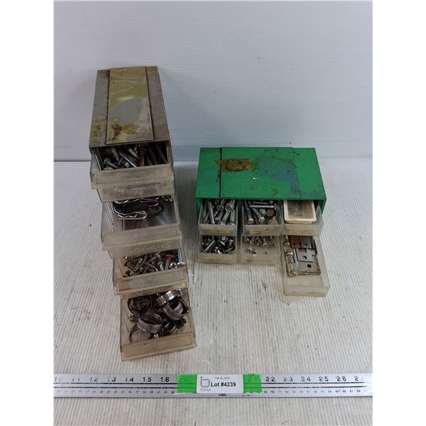 Stacking Hardware Organizers, Worm Clamps, Screws, Bolts, Hinges, Misc - PICK UP