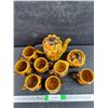 Image 5 : Ceramic Autumn Themed Coffee Set - Mugs, Cream & Sugar Set, Coffee Pot - Chipped