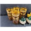 Image 2 : (4) Amber Glasses, Salt & Pepper Shakers, Ceramic Egg Cups