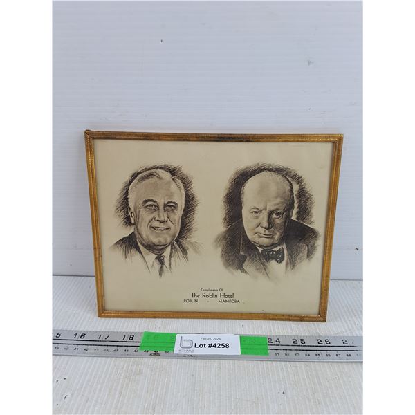 Framed Compliments of The Roblin Hotel Wall Art Print 10" x 8"