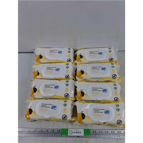 (8) Packs of MrValet Citrus Disinfecting Wipes - Sealed