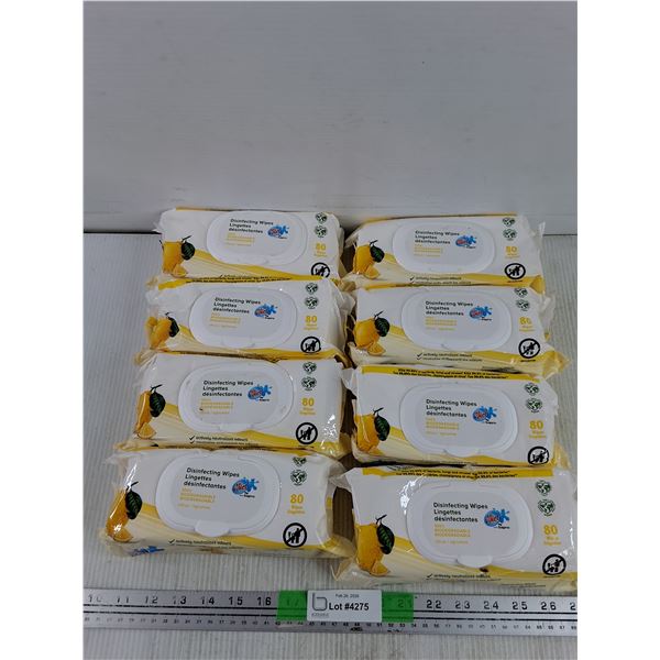 (8) Packs of MrValet Citrus Disinfecting Wipes - Sealed