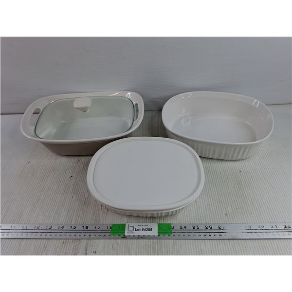 (3) Corning Ware Casserole Dishes