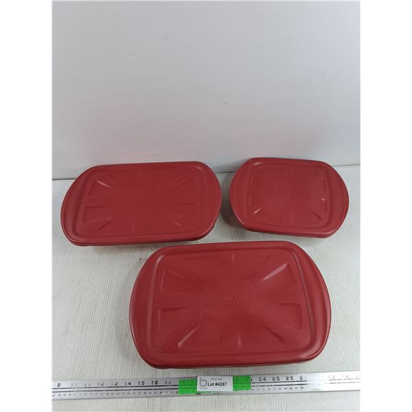 (3) Anchor Hocking Baking Glass Dishes w/ Lids