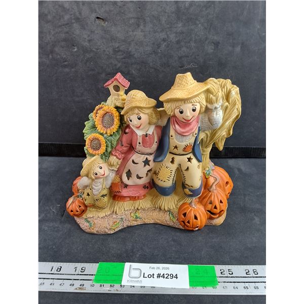 Vintage Partylite Scarecrow Family Tealight Holder Model P7323