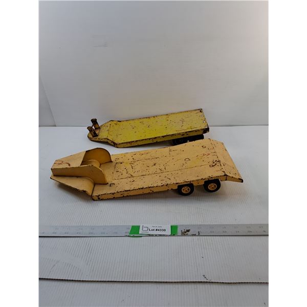 (2) Vintage Metal Toy Trailers Up to 19"