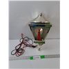 Image 1 : Plastic Wall Lantern with Christmas Bulb- Powers On