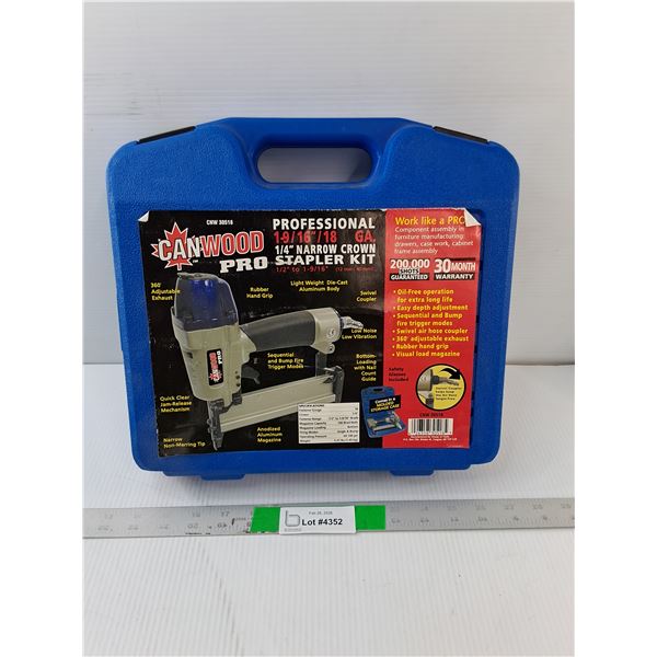 Canwood 1/4" Narrow Crown Stapler Kit, Appears NIB