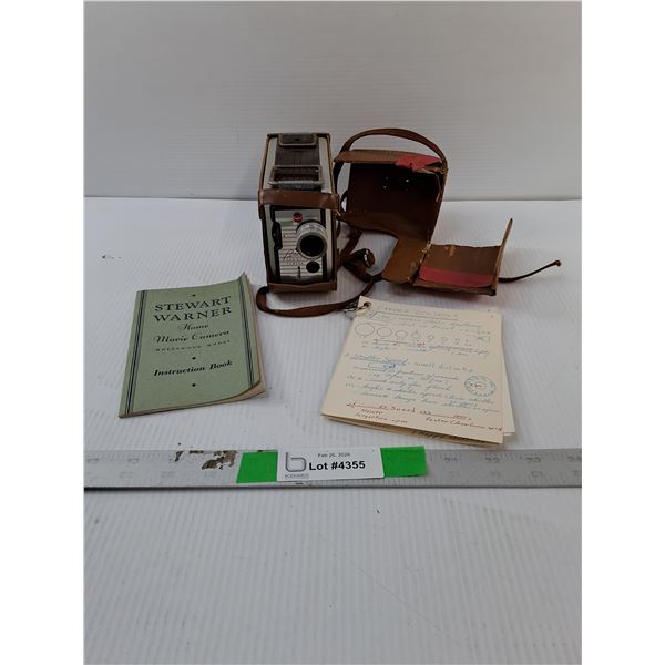 Vintage Brownie Movie Camera, Case & Instruction Book- As Is