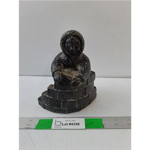 Inuit Soapstone Figurine 7"