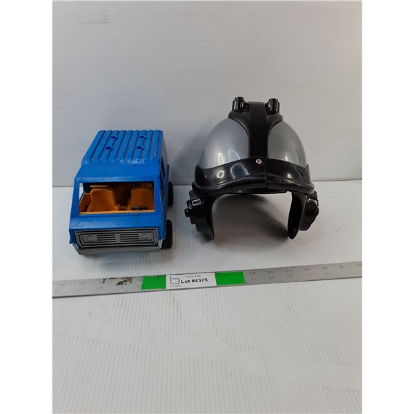 Children's Toy Helmet & Fisher Price Mobile TV Unit