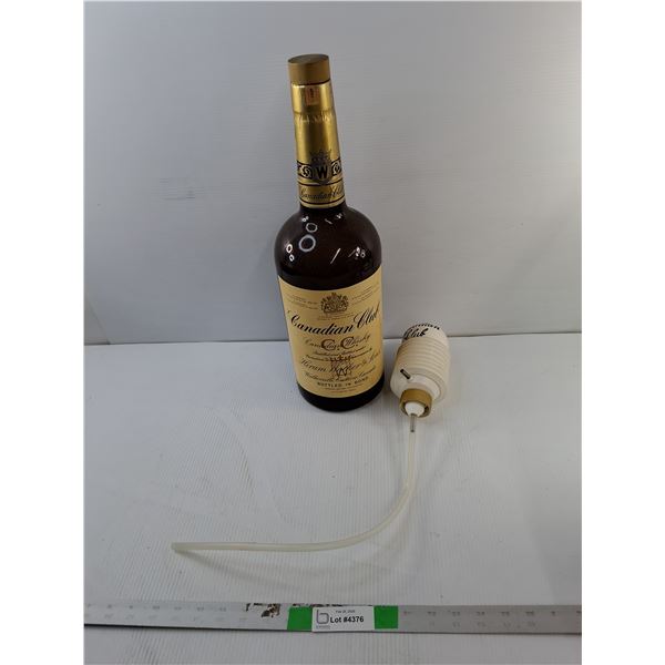 Glass Canadian Club Whisky Bottle 19" & Pump- Pickup Preferred