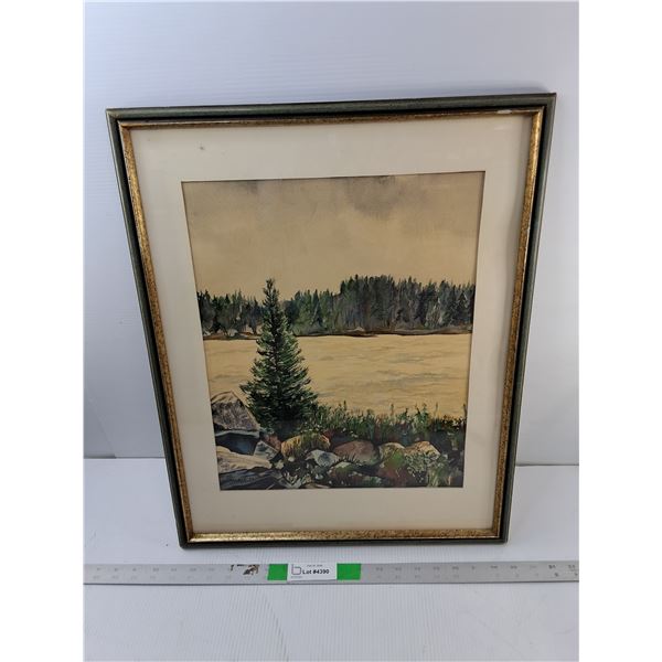 Framed Lake Painting 22.75" x 18",PICK UP