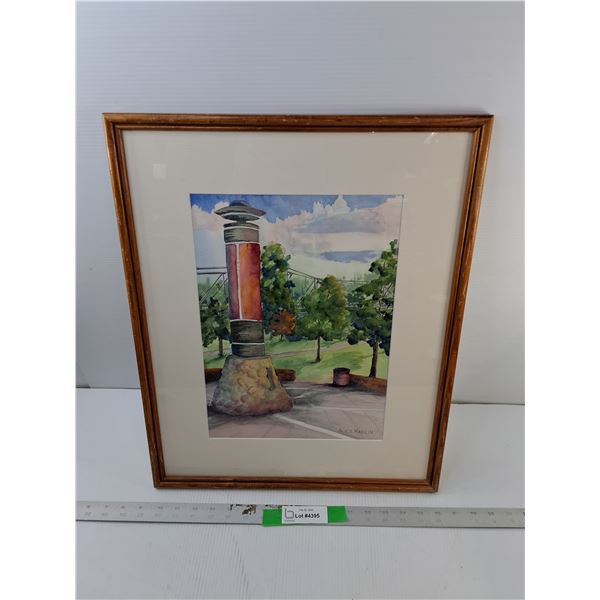 Framed Park Painting 21" x 17", PICK UP