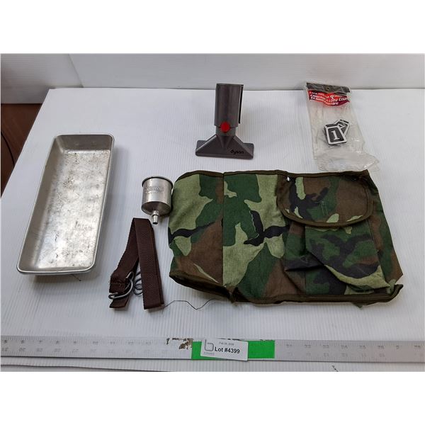 Coleman Fuel Funnel, Camo Bag, Dyson Vacuum Attachment, Misc.