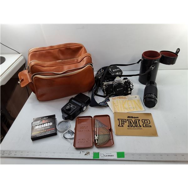 Nikon FM2 Camera, Accessories, Geometry Set, Misc