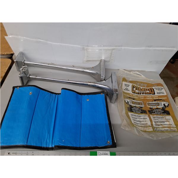Vehicle Bug Screen Cover & (2) Mack Truck Air Horns 25.75"- Cannot Ship