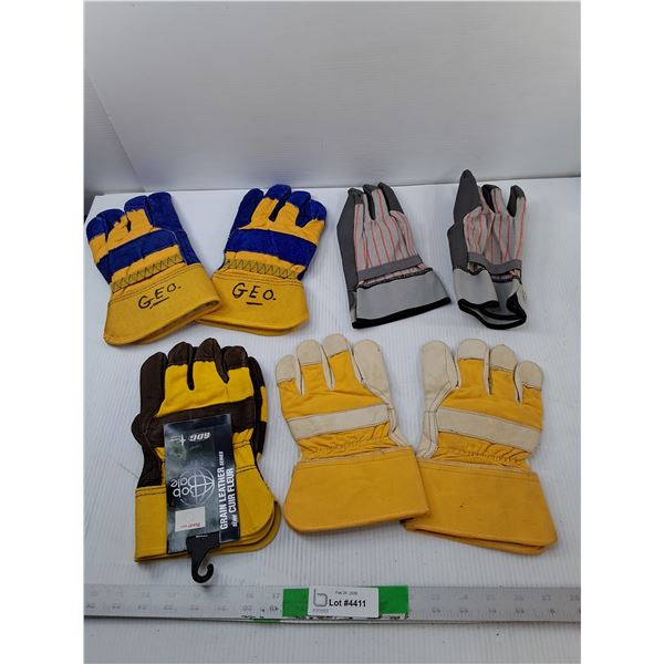 (4) Sets of Work Gloves- Approx. L