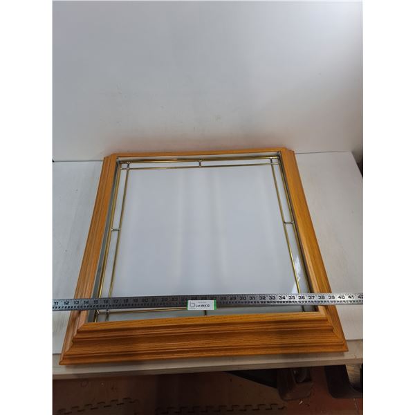 * Wood Framed Ceiling Light - Untested, As Is - 29x29x4" - PICK UP ONLY