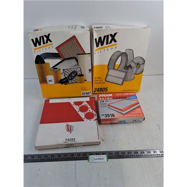 (4) NIB Auto Parts (Wix/Fram Air Filters & Corteco Timing Cover Set)