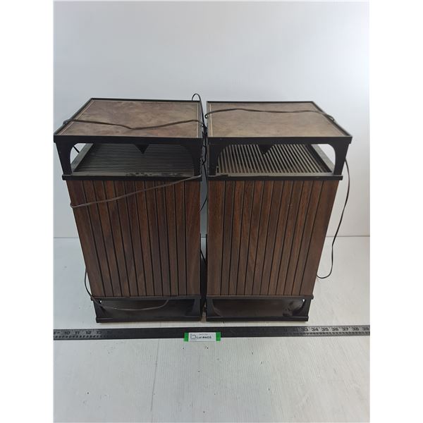 Pair of MCM Speakers - 19x10x10" - Untested, As is - Pickup Only