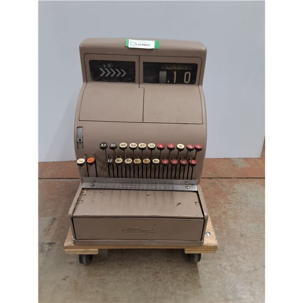 * Vintage National Cash Register, No Key - 15x13x17" - Cannot Ship, Dolly Not Included