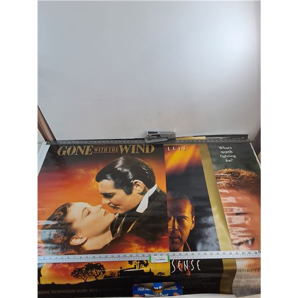 (3) Movie Posters - 27" x 39" (Gone With the Wind, The Sixth Sense, The War)