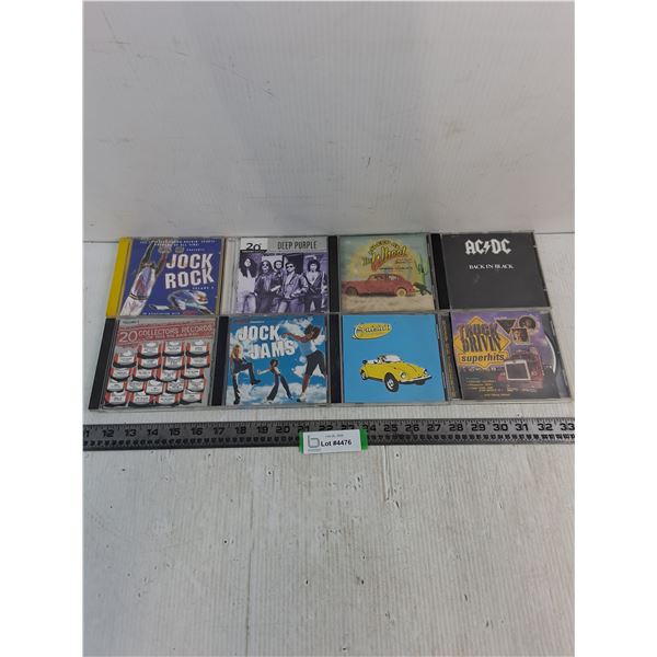 (8) Music CDs (Jock Rock 2, AC/DC, Truck Drivin Super Hits)