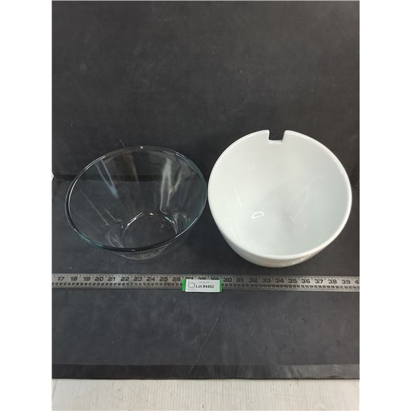 Scandinavian Ceramic Serving Bowl, Glass Salad Bowl