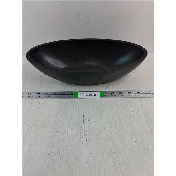 (1) Black Wooden Decorative Bowl:7.5"Wx14.5"Lx3.5"H