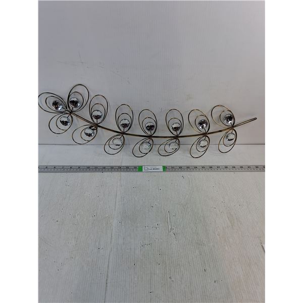 (1) Metal/Glass Decorative Wall Hanging: 7.5"x27.5" - PICK UP